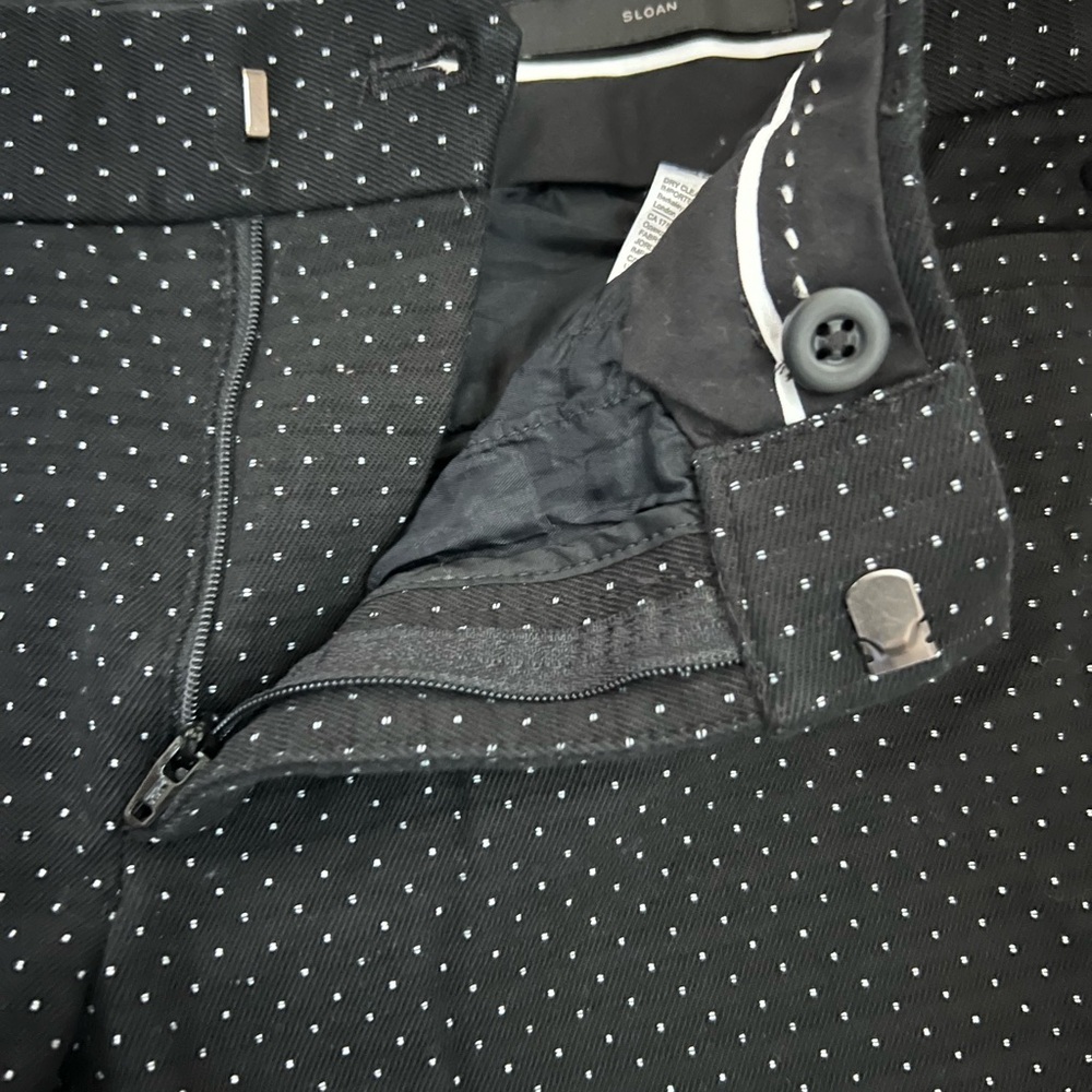 Banana Republic Sloan Ankle Black and white Polka Dot Straight Leg Career Pants - Picture 5 of 15